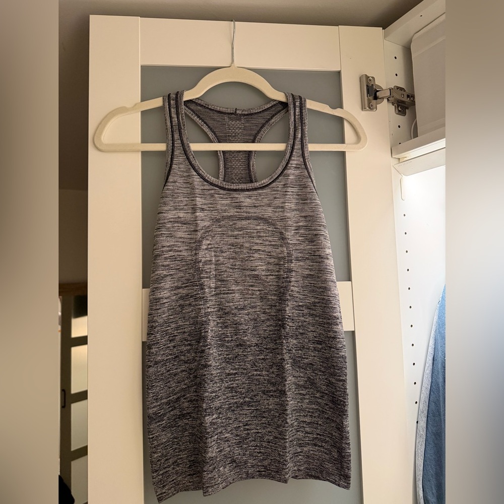 Gray Racerback Lulu Tank Top - Picture 2 of 2